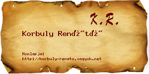 Korbuly Renátó névjegykártya