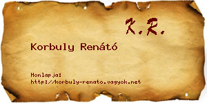 Korbuly Renátó névjegykártya